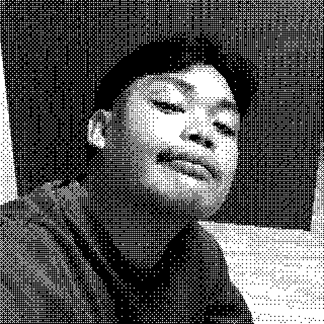 Neel Roda, halftone portrait